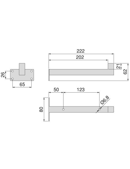 Emuca Set di supporti per mensole in legno Shelf dritto con tubo quadro, Acciaio, Verniciato bianco