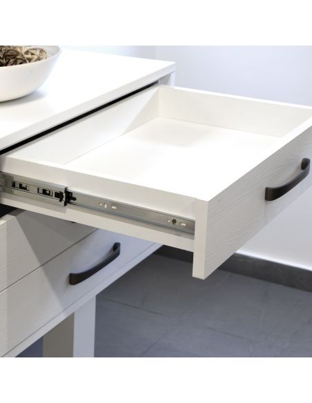 Emuca Guide a sfera per cassetti ad estrazione totale, altezza 45 mm, 300, Zincato bianco, Acciaio