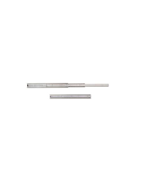 Emuca Guide a sfera per cassetti ad estrazione totale, altezza 45 mm, 400, Zincato bianco, Acciaio