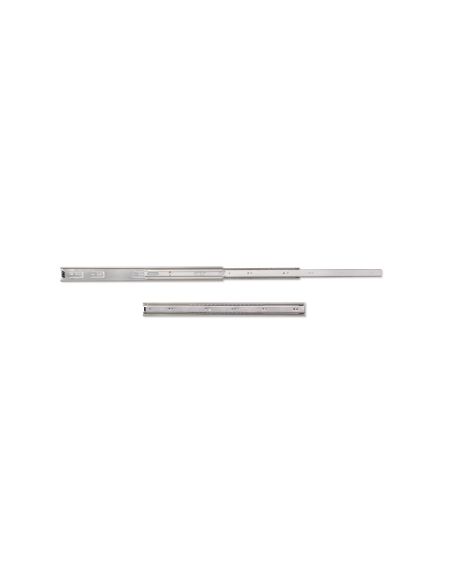 Emuca Guide a sfera per cassetti ad estrazione totale, altezza 45 mm, 500, Zincato bianco, Acciaio