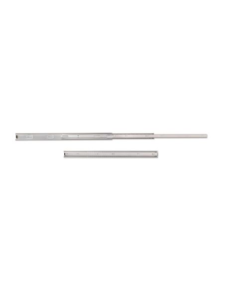 Emuca Guide a sfera per cassetti ad estrazione totale, altezza 45 mm, 600, Zincato bianco, Acciaio
