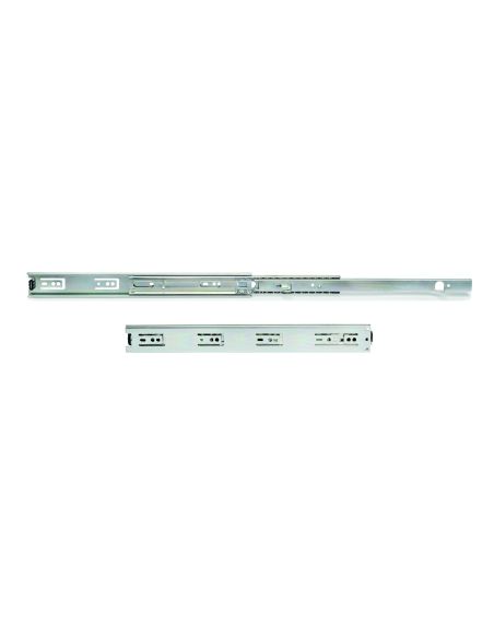 Emuca Guide a sfere per cassetti con estrazione totale con squadra, altezza 45 mm, 300, Zincato bianco, Acciaio