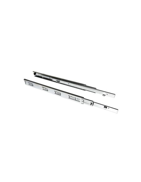 Emuca Guide a sfere per cassetti con estrazione totale con squadra, altezza 45 mm, 300, Zincato bianco, Acciaio