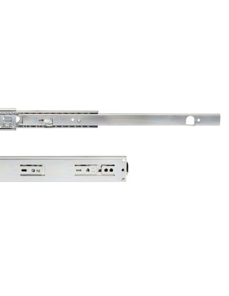Emuca Guide a sfere per cassetti con estrazione totale con squadra, altezza 45 mm, 600, Zincato bianco, Acciaio