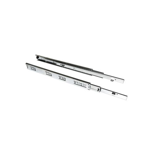 Emuca Guide a sfere per cassetti con estrazione totale con squadra, altezza 45 mm, 600, Zincato bianco, Acciaio