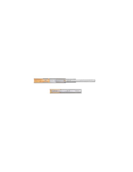 Emuca Guide a sfere per cassetti con estrazione totale e chiusura soft, altezza 45 mm, 300, Zincato bianco, Acciaio