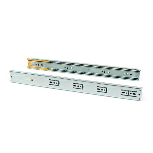 Emuca Guide a sfere per cassetti con estrazione totale e chiusura soft, altezza 45 mm, 300, Zincato bianco, Acciaio