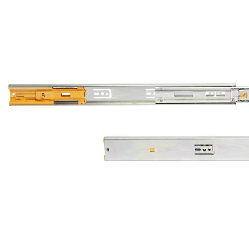 Emuca Guide a sfere per cassetti con estrazione totale e chiusura soft, altezza 45 mm, 300, Zincato bianco, Acciaio