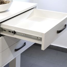 Emuca Guide a sfere per cassetti con estrazione totale e chiusura soft, altezza 45 mm, 500, Zincato bianco, Acciaio 2