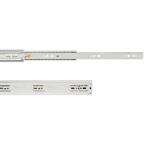 Emuca Guide a sfere per cassetti con estrazione totale e chiusura soft, altezza 45 mm, 500, Zincato bianco, Acciaio