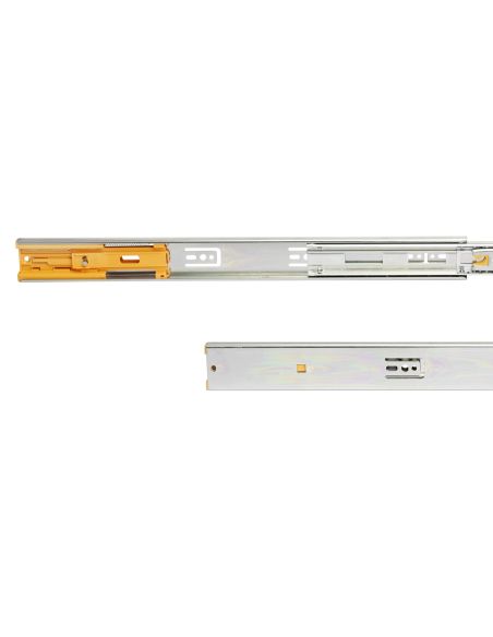 Emuca Guide a sfere per cassetti con estrazione totale e chiusura soft, altezza 45 mm, 500, Zincato bianco, Acciaio