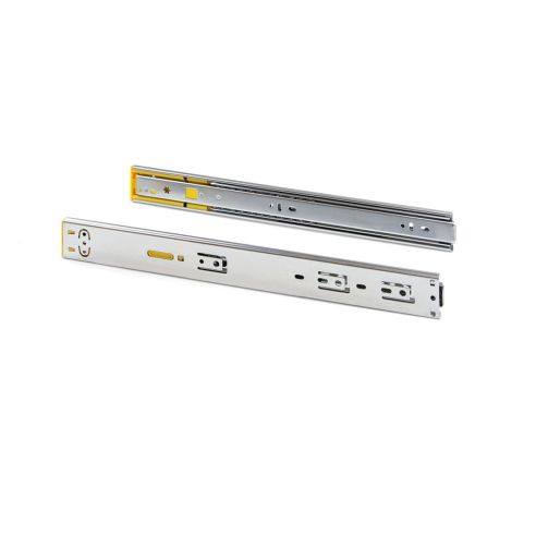 Emuca Kit guide per cassetti, a sfera, 45 x 500 mm, estrazione totale, sistema push, chiusura soft, Zincato, 5 u.