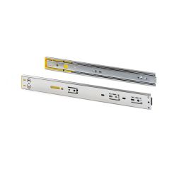 Emuca Kit guide per cassetti, a sfera, 45 x 600 mm, estrazione totale, sistema push, chiusura soft, Zincato, 5 u. 2