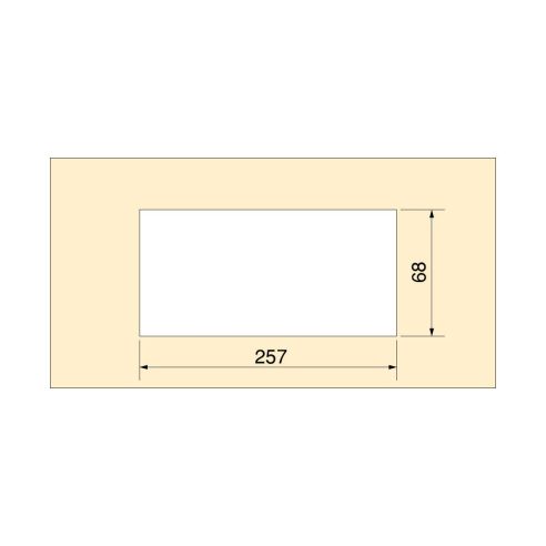 Passacavi da tavolo Emuca Quadrum, rettangolare, 269x80 mm, da incasso, Alluminio, Verniciato nero