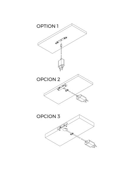 Emuca Connettore USB A e C per la ricarica di Lynx, 81x12 mm, per montaggio a incasso o in superficie, Tecnoplastica, Nero
