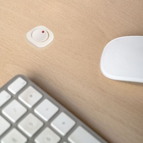 Emuca Lotto di 10 interruttori da incasso D21x21, Tecnoplastica, Bianco