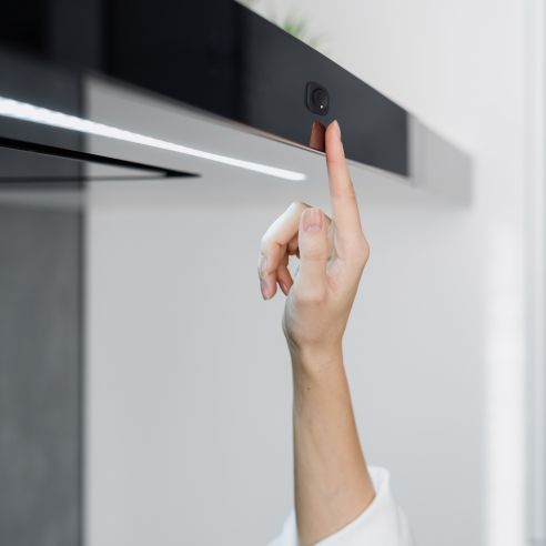 Emuca Lotto di 10 interruttori da incasso D21x21, Tecnoplastica, Nero