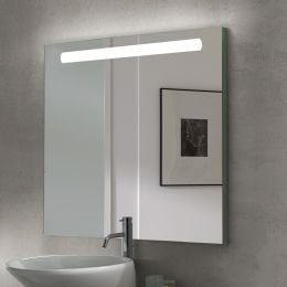 Emuca Specchio da bagno Pegasus con illuminazione LED frontale, 6 W, Alluminio e Vetro 2