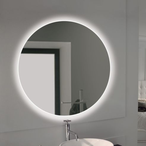 Emuca Specchio da bagno Cassiopea con illuminazione LED decorativa, 20 W + 12 W, Alluminio e Vetro