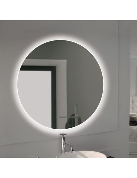 Emuca Specchio da bagno Cassiopea con illuminazione LED decorativa, 20 W + 12 W, Alluminio e Vetro