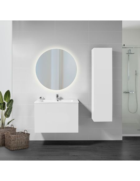 Emuca Specchio da bagno Cassiopea con illuminazione LED decorativa, 20 W + 12 W, Alluminio e Vetro