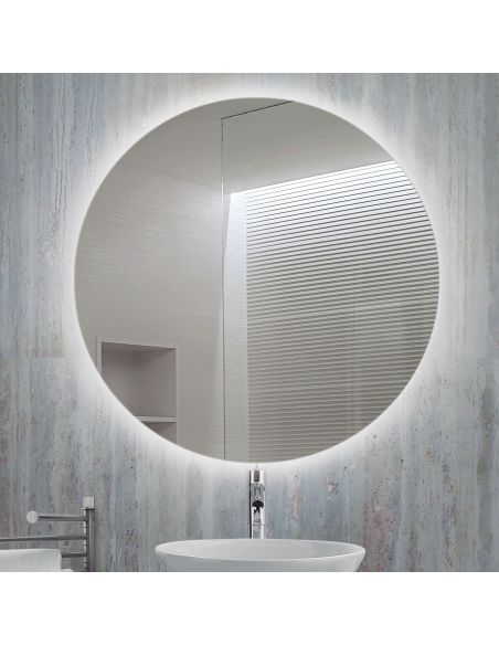 Emuca Specchio da bagno Cassiopea con illuminazione LED decorativa, 20 W + 12 W, Alluminio e Vetro
