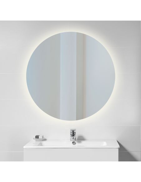 Emuca Specchio da bagno Cassiopea con illuminazione LED decorativa, 20 W + 12 W, Alluminio e Vetro