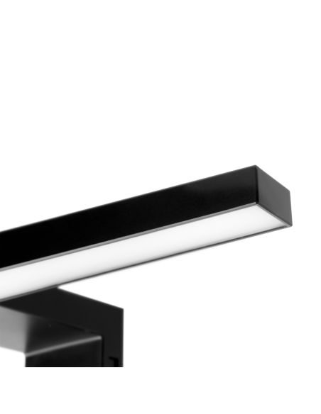 Emuca Faretto LED per specchio da bagno Virgo (AC 230V 50Hz), 6 W, Verniciato nero, Tecnoplastica