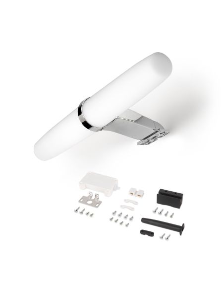 Emuca Faretto LED per specchio da bagno Gemini (AC 230V 50Hz), 6 W, Cromato brillo, Tecnoplastica e Alluminio