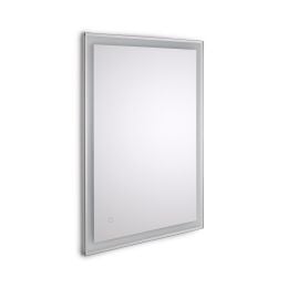 Emuca Heracles Specchio da bagno con illuminazione LED frontale e decorativa, AC 230V 50Hz, 34W, Tecnoplastica e Vetro