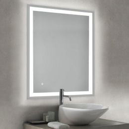 Emuca Heracles Specchio da bagno con illuminazione LED frontale e decorativa, AC 230V 50Hz, 34W, Tecnoplastica e Vetro 2