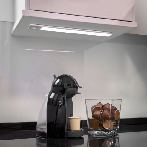 Emuca Lampada LED ricaricabile con USB Kaus con sensore di movimento, L240mm, Tecnoplastica e Alluminio, Anodizzato opaco