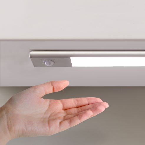 Emuca Lampada LED ricaricabile con USB Kaus con sensore di movimento, L240mm, Tecnoplastica e Alluminio, Anodizzato opaco
