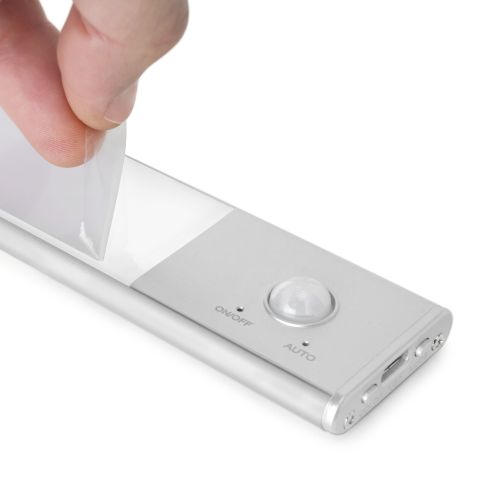 Emuca Lampada LED ricaricabile con USB Kaus con sensore di movimento, L240mm, Tecnoplastica e Alluminio, Anodizzato opaco