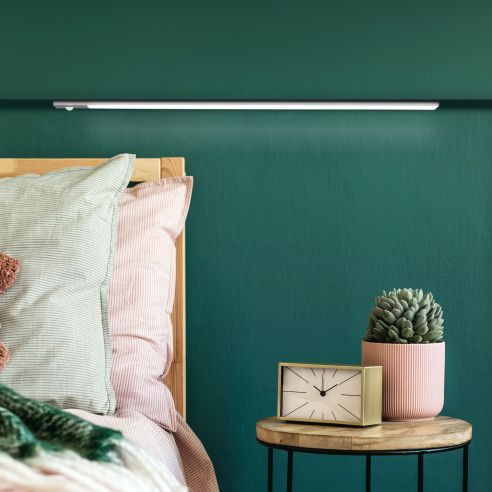 Emuca Lampada LED ricaricabile con USB Kaus con sensore di movimento, L400mm, Tecnoplastica e Alluminio, Anodizzato opaco