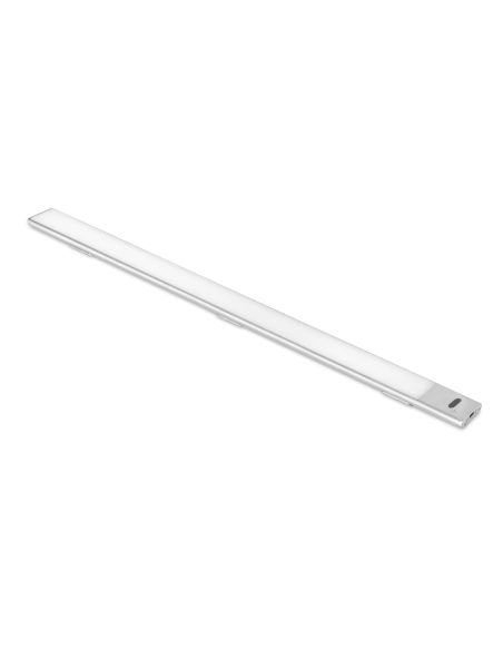 Emuca Lampada LED ricaricabile con USB Kaus con sensore di prossimità, L600mm, Tecnoplastica e Alluminio, Anodizzato opaco