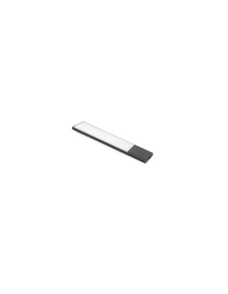 Emuca Lampada LED ricaricabile con USB Kaus Black con sensore di prossimità, L240mmPlastica e Alluminio, Verniciato nero