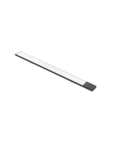 Emuca Lampada LED ricaricabile con USB Kaus Black con sensore di prossimità, L400mmPlastica e Alluminio, Verniciato nero