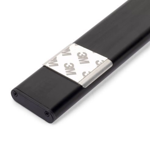 Emuca Lampada LED ricaricabile con USB Kaus Black con sensore di prossimità, L400mmPlastica e Alluminio, Verniciato nero