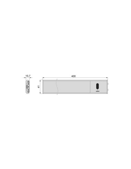 Emuca Lampada LED ricaricabile con USB Kaus Black con sensore di prossimità, L400mmPlastica e Alluminio, Verniciato nero