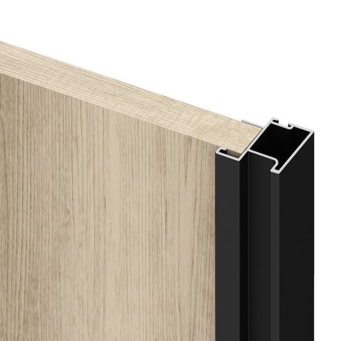 Emuca Kit di ferramenta per armadio 2 ante e chiusura ammortizzata Placard 74, Modello Maniglia Sharp, spessore 16 mm