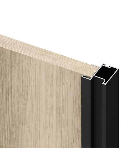 Emuca Kit di ferramenta per armadio 2 ante e chiusura ammortizzata Placard 74, Modello Maniglia Sharp, spessore 16 mm