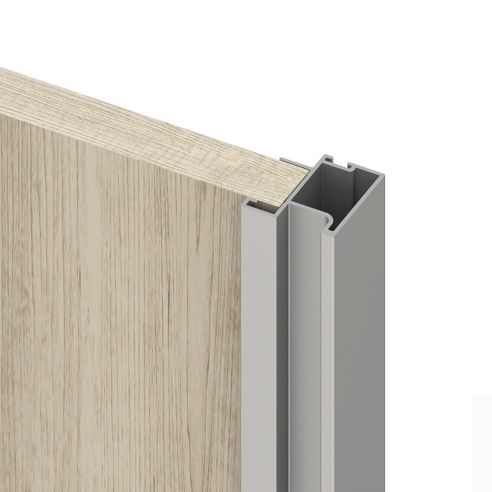 Emuca Kit di ferramenta per armadio 2 ante e chiusura ammortizzata Placard 74, Modello Maniglia Sharp, spessore 16 mm