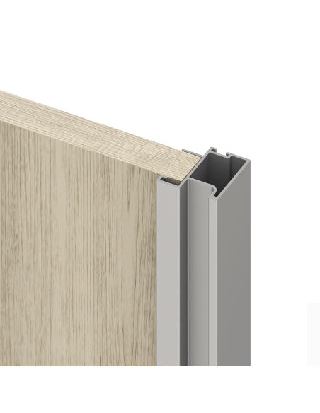 Emuca Kit di ferramenta per armadio 2 ante e chiusura ammortizzata Placard 74, Modello Maniglia Sharp, spessore 16 mm