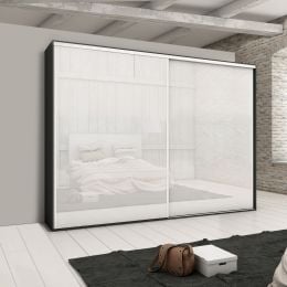 Emuca Kit di ferramenta per armadio 2 ante e chiusura ammortizzata Placard 74, Modello Maniglia Sharp, spessore 19 mm 2