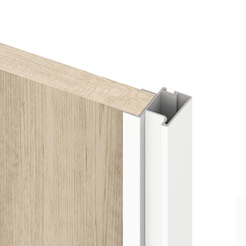 Emuca Kit di ferramenta per armadio 2 ante e chiusura ammortizzata Placard 74, Modello Maniglia Sharp, spessore 19 mm