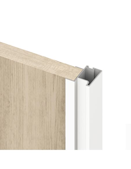 Emuca Kit di ferramenta per armadio 2 ante e chiusura ammortizzata Placard 74, Modello Maniglia Sharp, spessore 19 mm