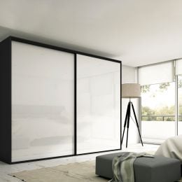 Emuca Kit di ferramenta per armadio 2 ante e chiusura ammortizzata Placard 74, Modello Maniglia Sharp, spessore 19 mm 2