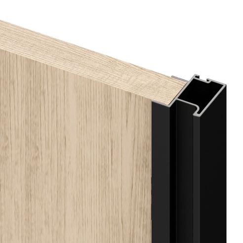 Emuca Kit di ferramenta per armadio 2 ante e chiusura ammortizzata Placard 74, Modello Maniglia Sharp, spessore 19 mm