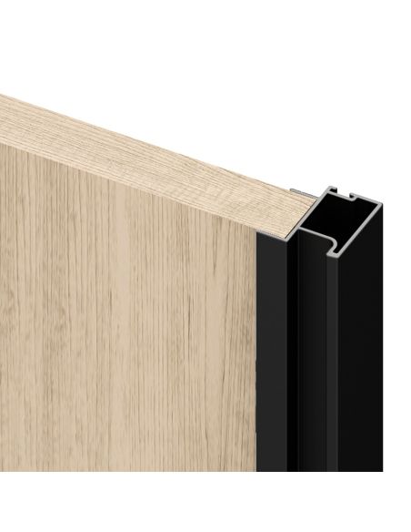 Emuca Kit di ferramenta per armadio 2 ante e chiusura ammortizzata Placard 74, Modello Maniglia Sharp, spessore 19 mm